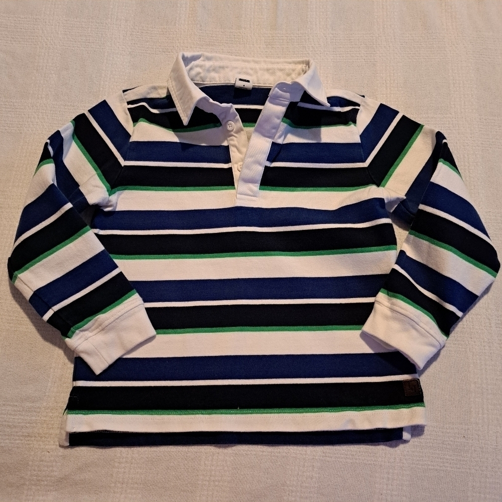 Janie and Jack boys size 4 long sleeve striped shirt, collared